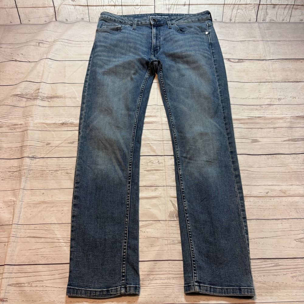 Calvin Klein Jeans Slim Boyfriend Blue Denim Stretch Pants Women's Size 6